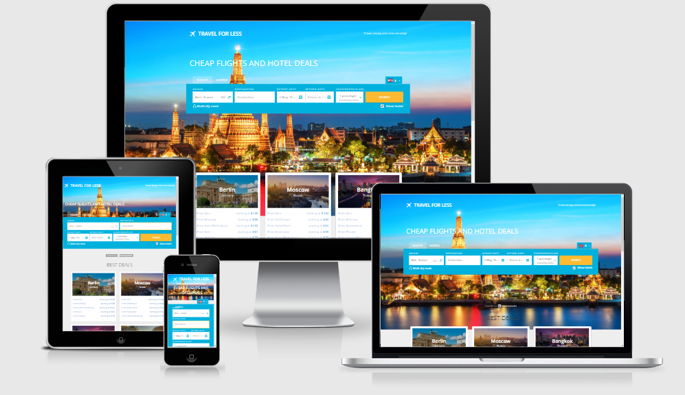 Travel agency website, hotels, flight, affiliates with Free Host 