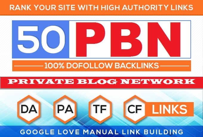 Build 50 HomePage PBN Domains Backlinks All Dofollow links