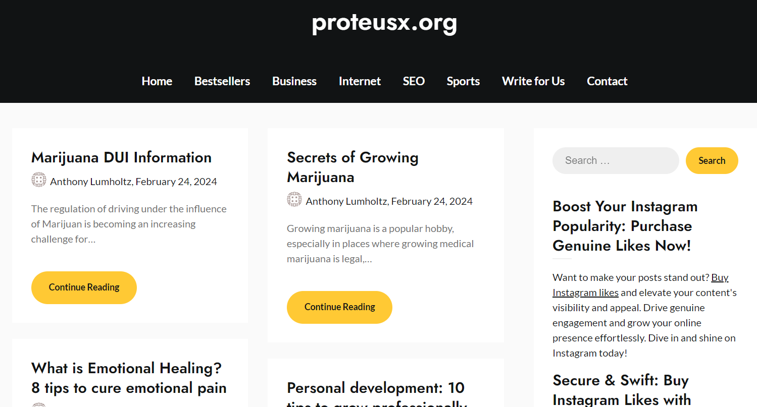 Write and Publish guest post article on Proteusx.org