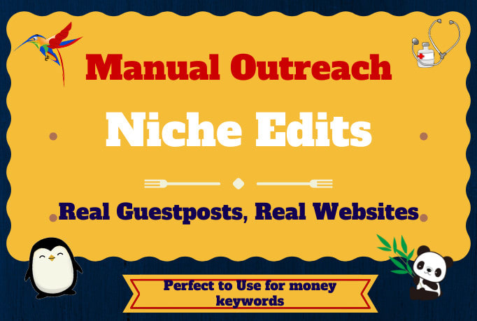 I will do 1 guest posting and link building through blogger outreach and niche edits