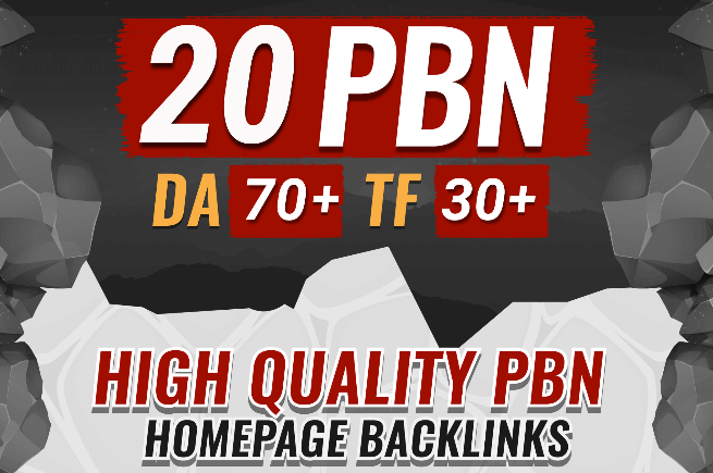 20 extreme powerful DA70+ index-able PBN backlinks to rank booster