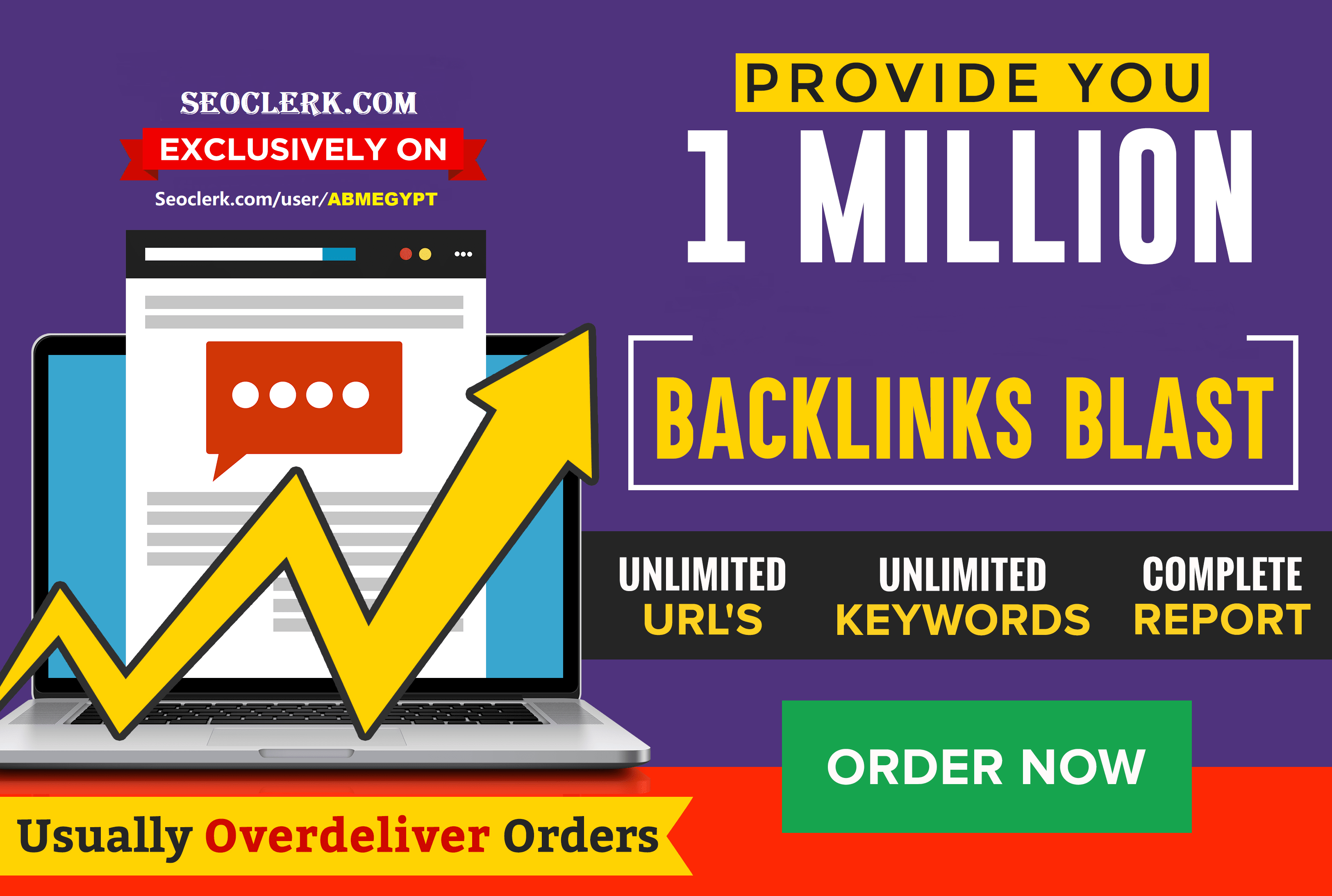 I will do a blast of 1 million backlinks