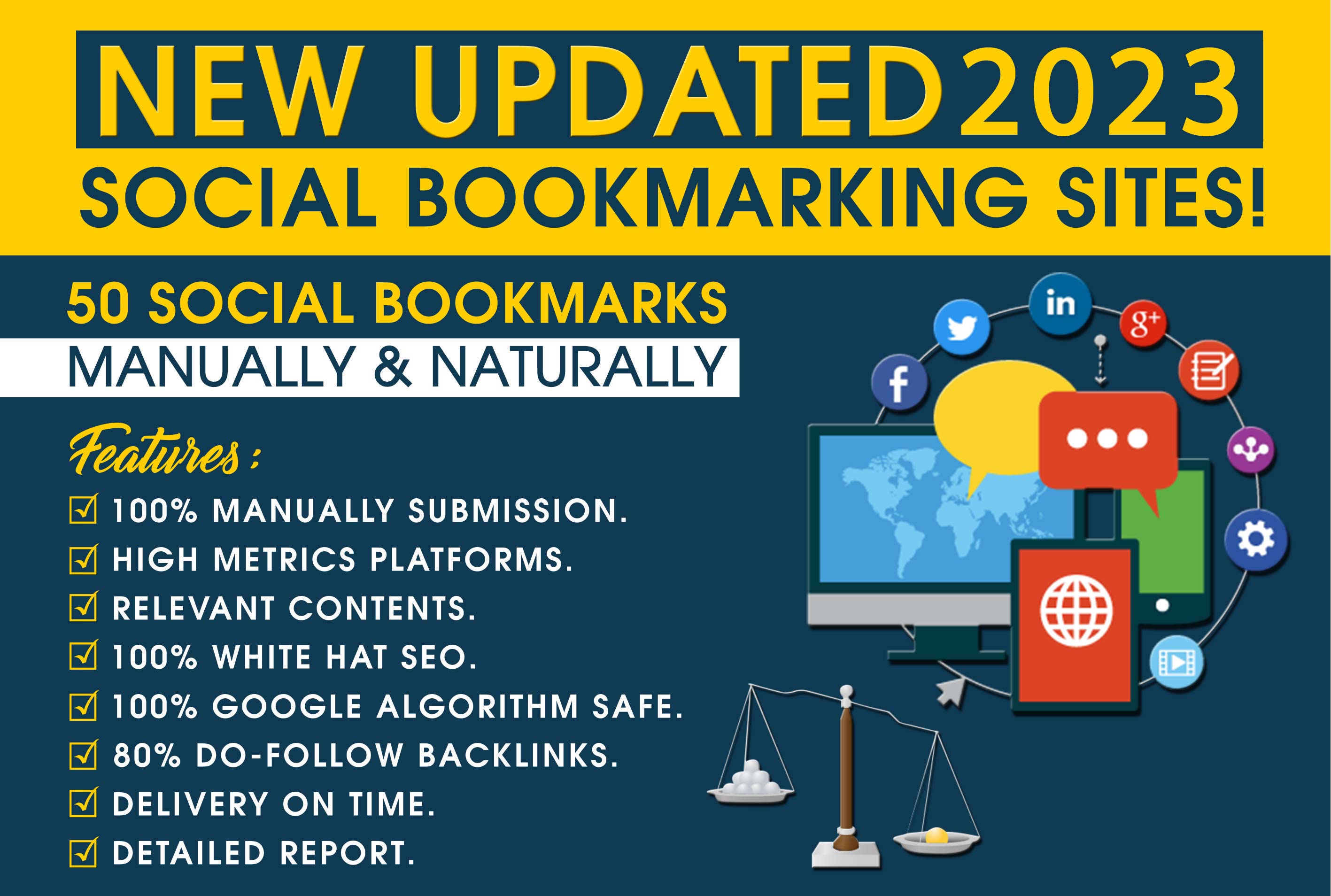 50 Social Bookmarks Backlinks Manually And Naturally