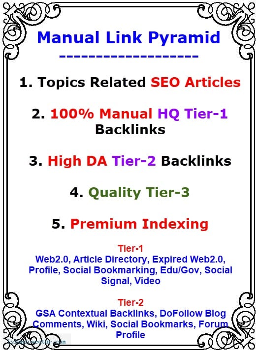 Provide Manual Link Pyramid to Boost your Google Ranking