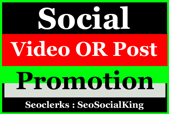 Instant Social Video and post Promotion with high quality