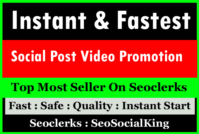 Instant and High Quality Social Video and post Promotion Marketing