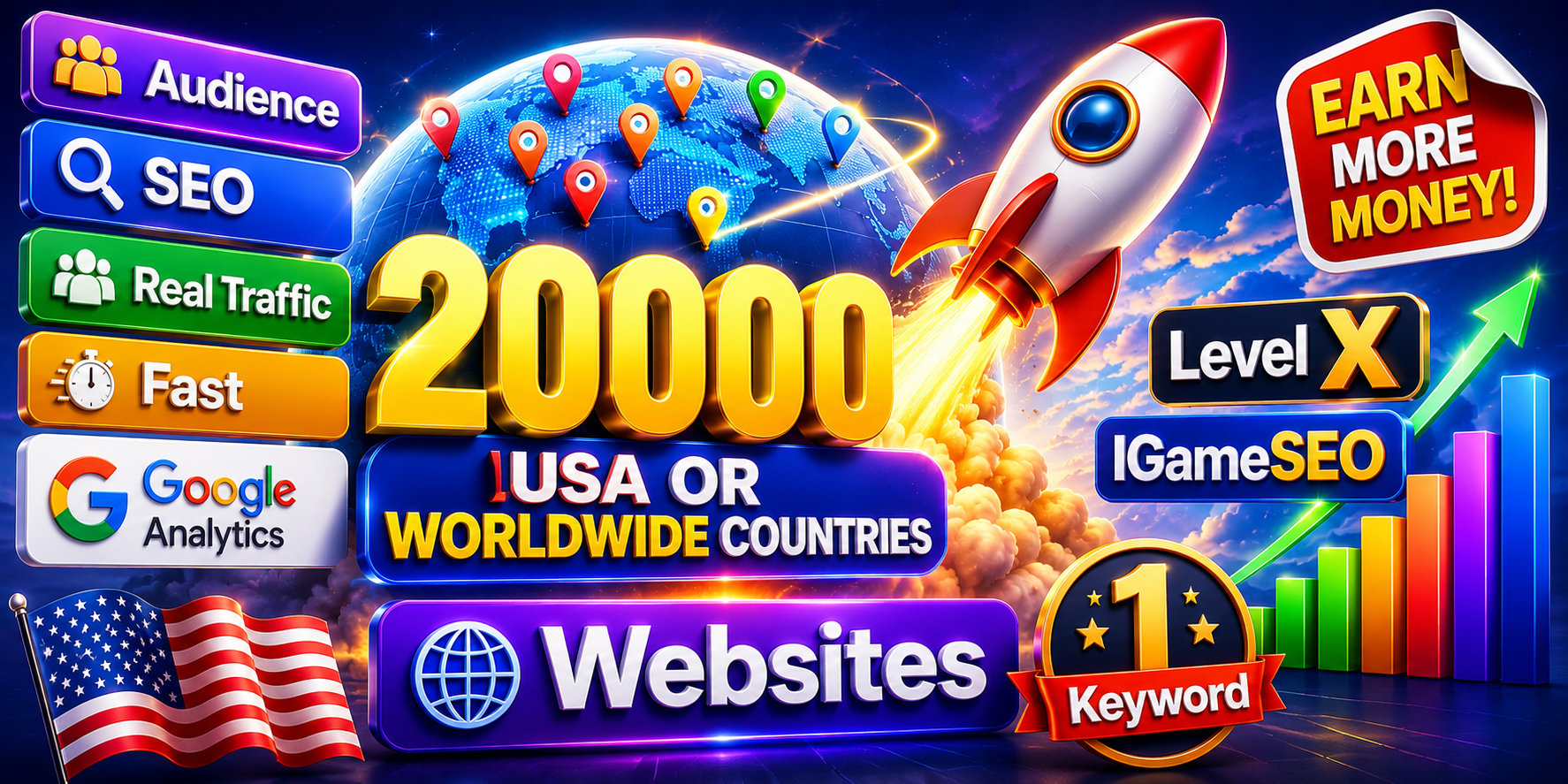 Audience SEO Real Traffic Fast Google Analytics 20000...