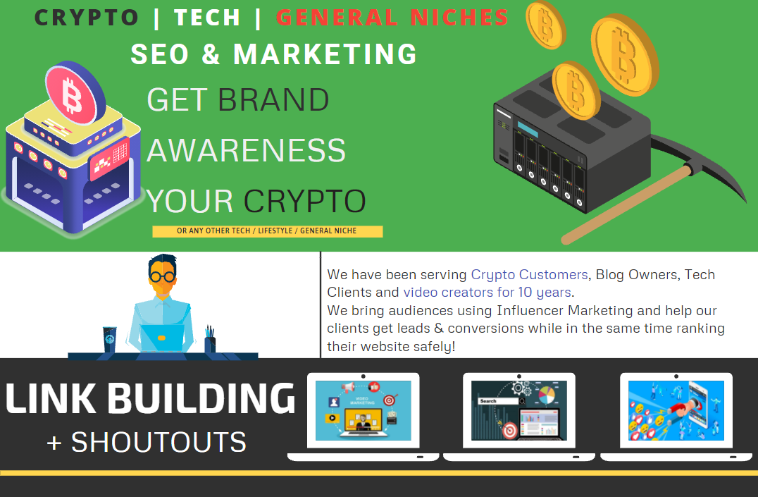 SEO for Crypto, NFTs or Tokens - Shoutouts and Social Media marketing, Press Releases and Blog Posts