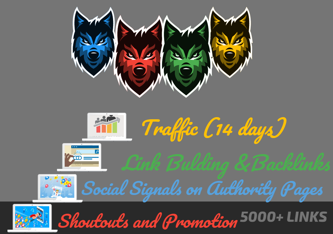 Powerful 4 Levels SEO - 2000 Social Signals - Traffic - PBN Backlinks, Shoutouts, Wordwide Promotion