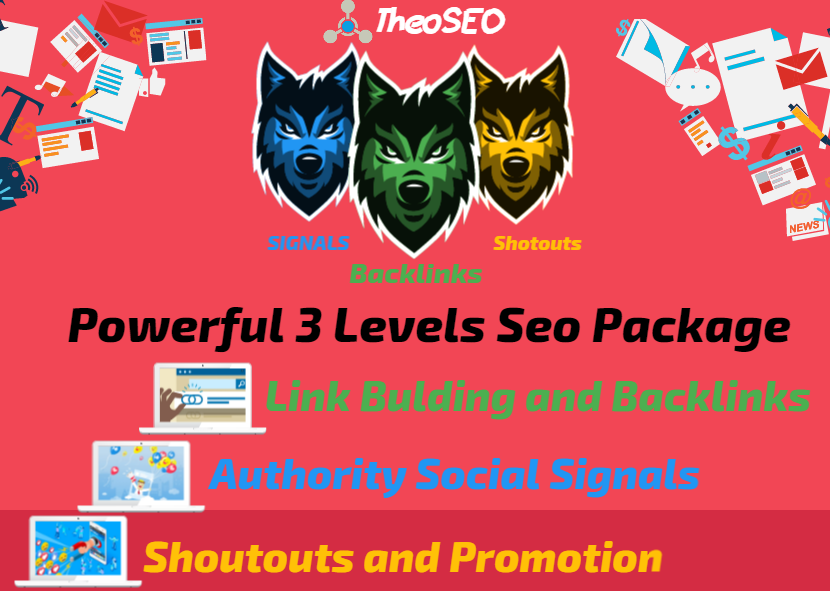 Powerful 3 Levels SEO - 600 Social Signals - PBN Backlinks,  Shoutouts,  Wordwide Promotion