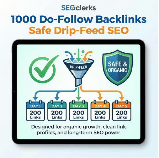 1000 Do-Follow Backlinks Safe Drip-Feed SEO 200 Links...