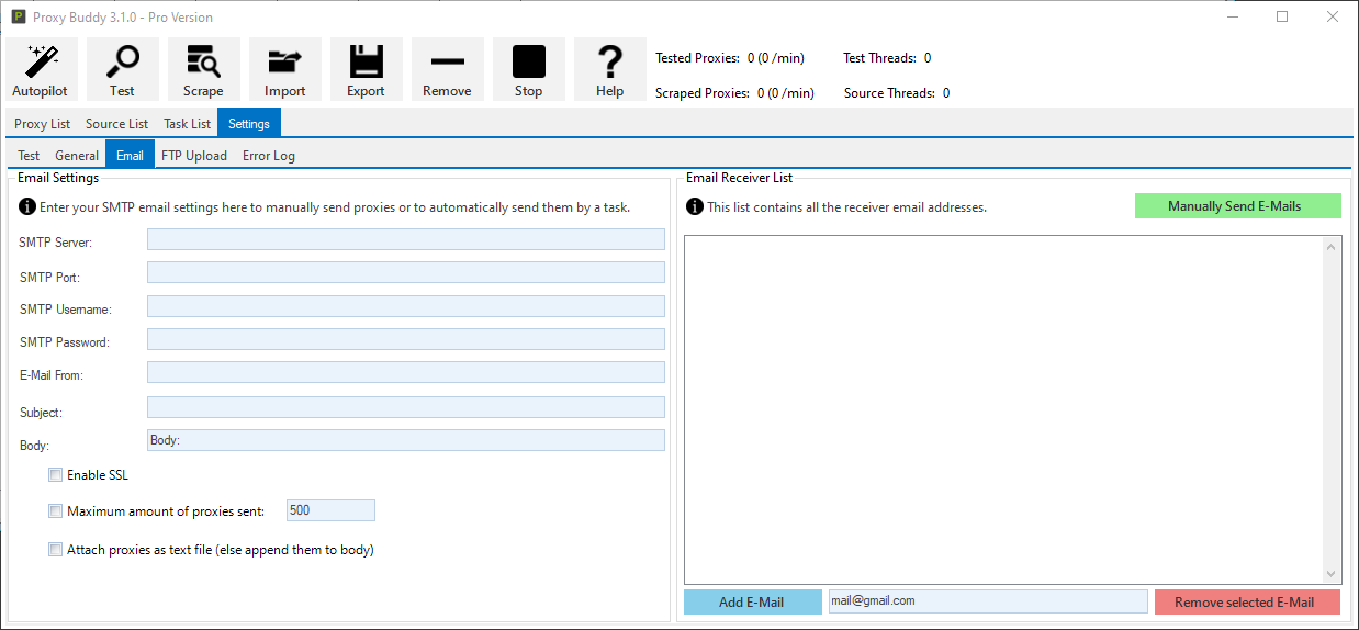 Fully Automated SEO Proxy Scraper and Tester (Harvest, Test, Filter, Export, Upload, Mail)