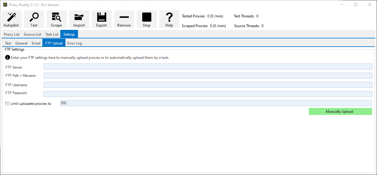 Fully Automated SEO Proxy Scraper and Tester (Harvest, Test, Filter, Export, Upload, Mail)