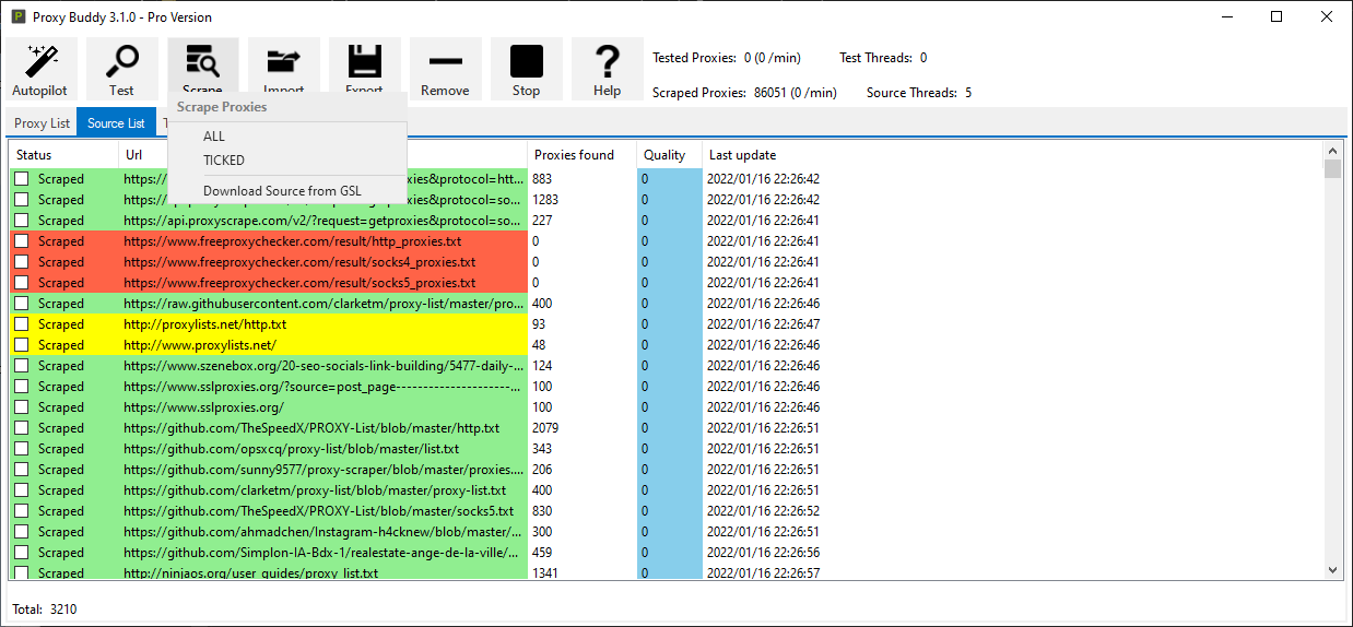 Fully Automated SEO Proxy Scraper and Tester (Harvest, Test, Filter, Export, Upload, Mail)