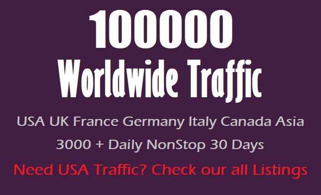 100000 Web Traffic from Search engine & Social Media 