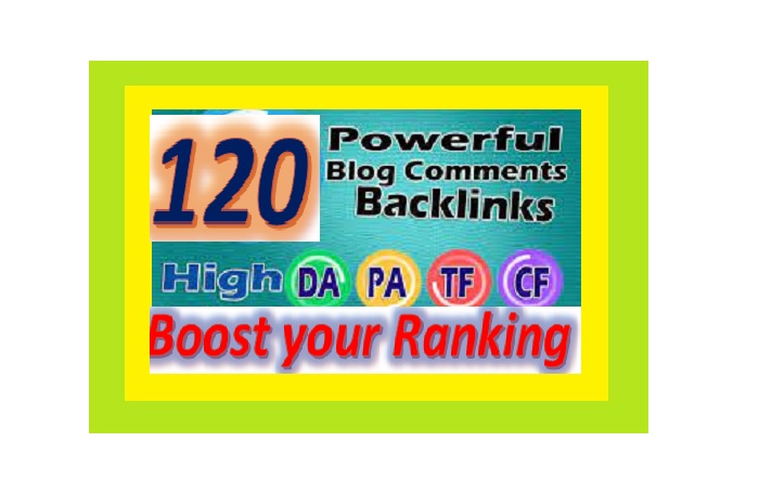 Provide 120 High DA, PA Blog Comments Backlinks for websites ranking 