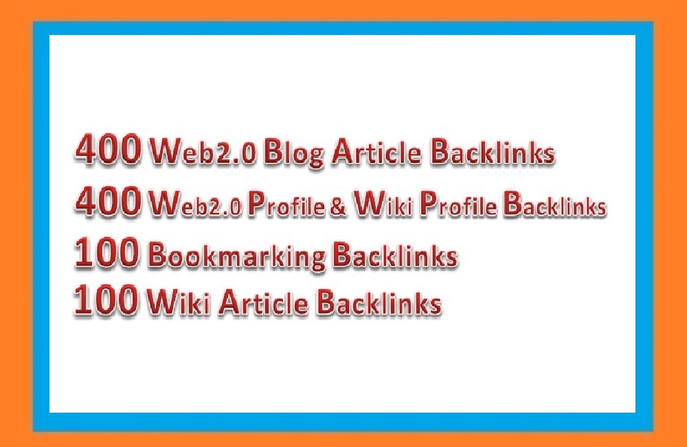 Will Create 1000+ Web2.0 Backlinks for your websites ranking through SEO Campaign
