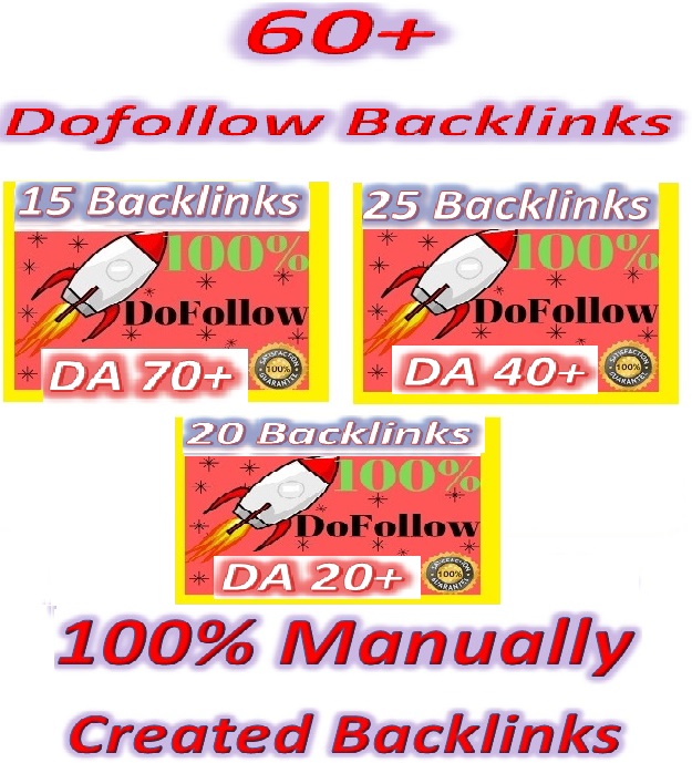 Manually Create High DA & Good PR 60 Do-follow Backlinks (contextual and profiles backlinks) 