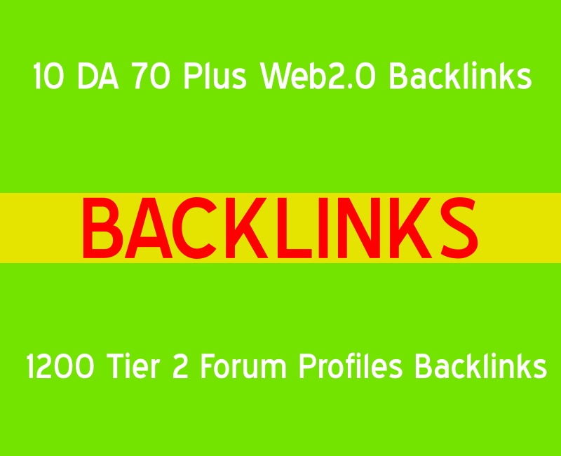 I will create 500 DA 70 to 30 Web2.0 backlinks 1500 tier 2 dofollow backlinks 