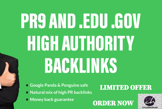 20 PR9 Backlinks and 10 .Edu/.Gov Backlinks only