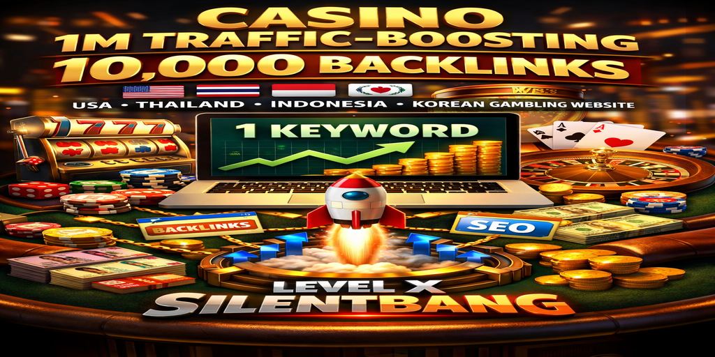 Casino 1M Traffic Boost 10,000 Backlinks USA Thailand Indonesian Korean Gambling Websites 1 Keyword