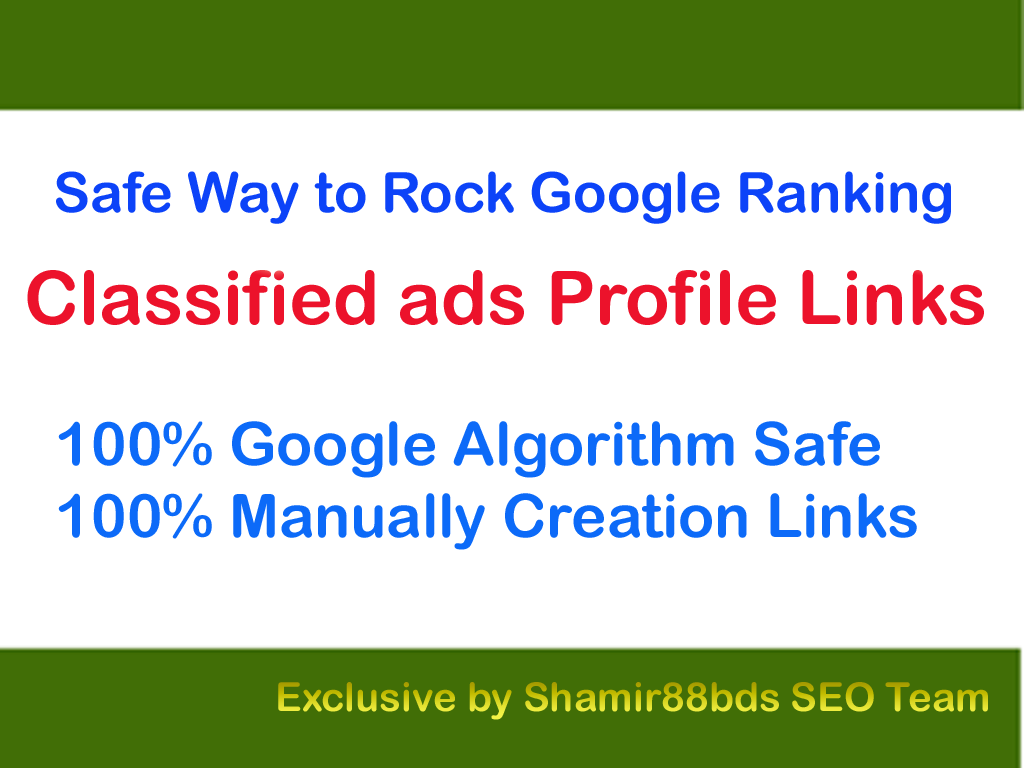 Safe 40 Classified Profile Links - Qty 3 - Buy 3 Get 1 Free