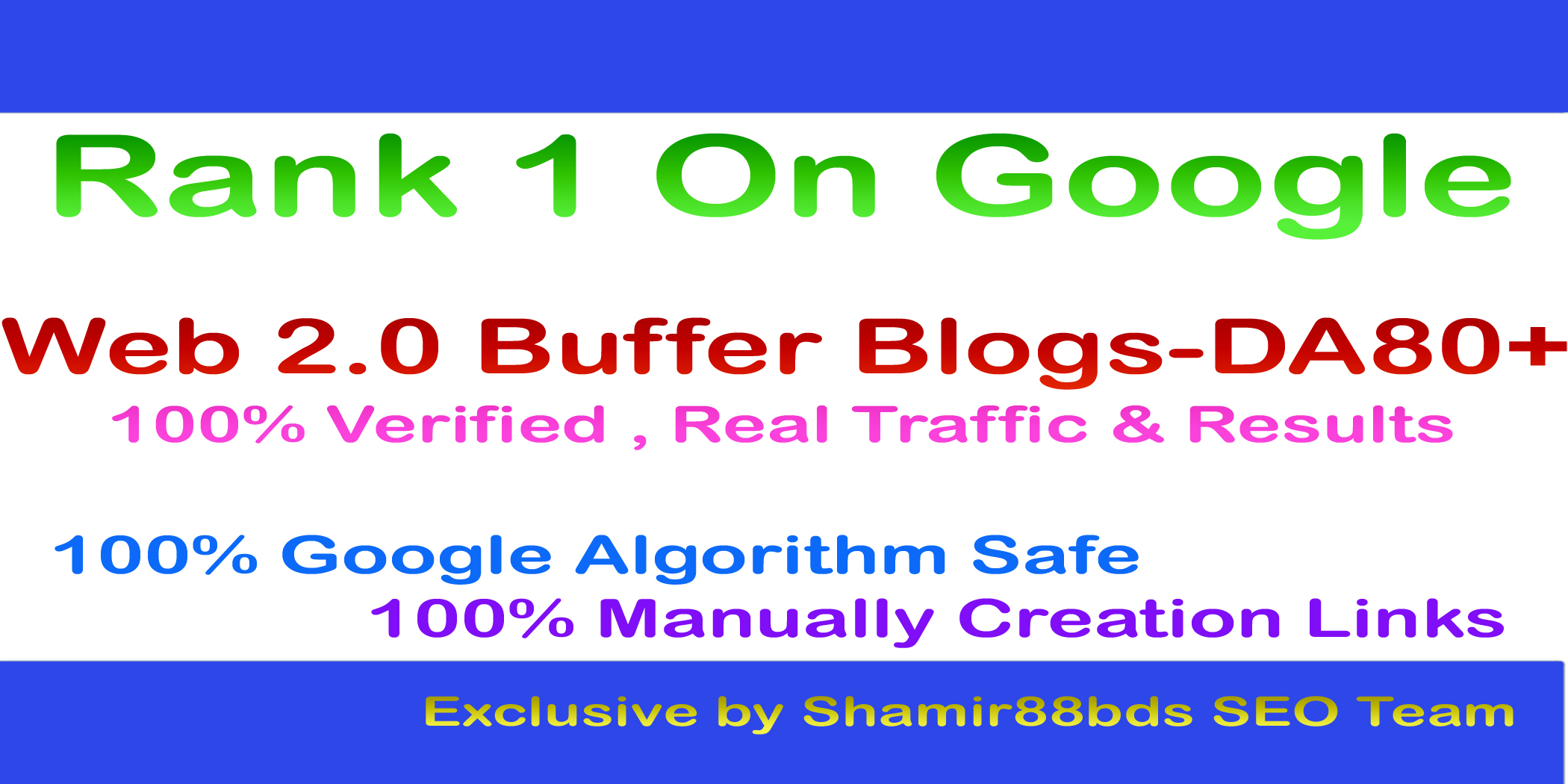 Manually 20 Web 2.0 Buffer Blogs DA80+ with Login, Unique Content, and Image