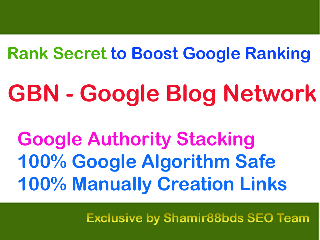 Rank Secret GBN v2 Google Blog Network to Boost Google Ranking