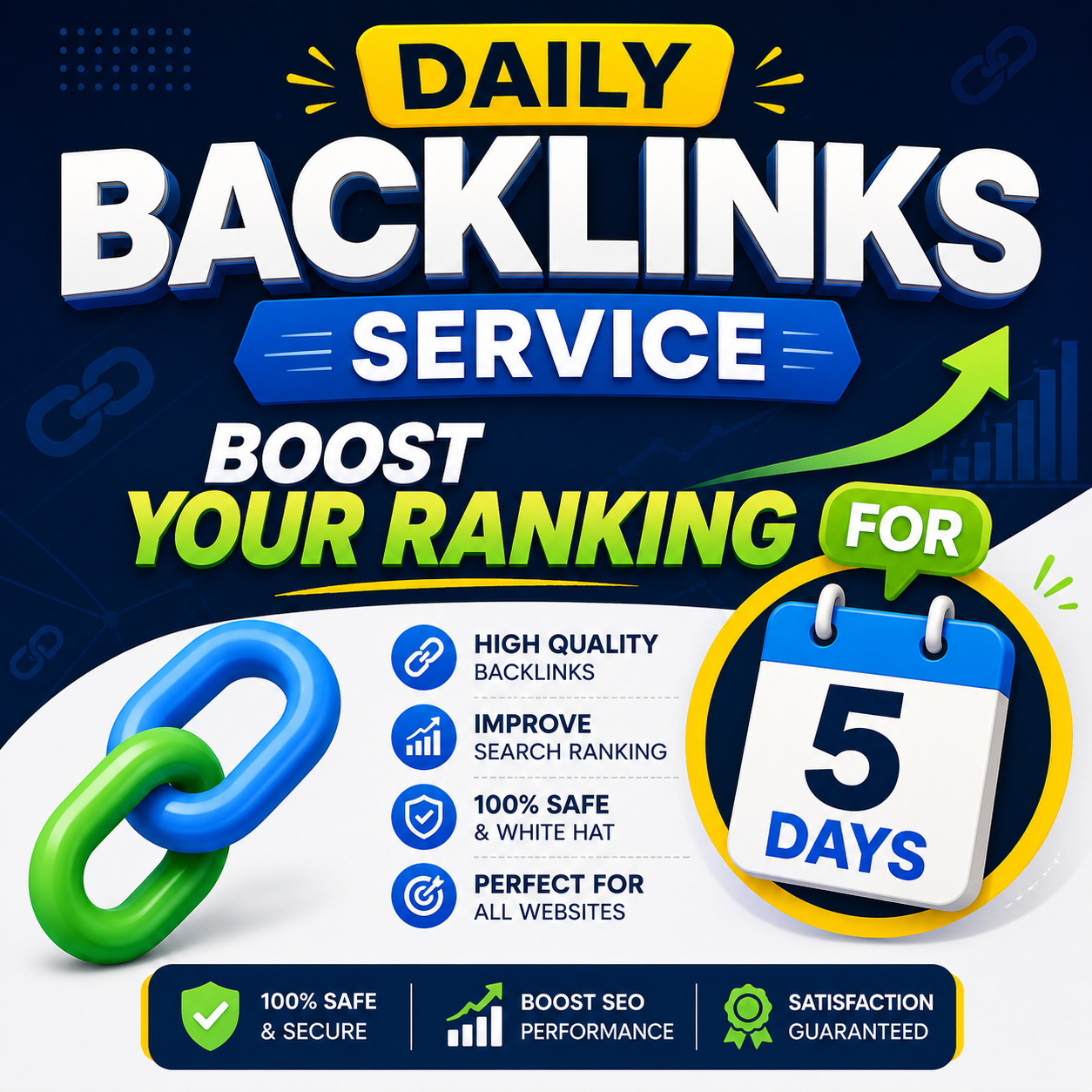 Daily SEO BACKLINKS Service BOOST YOUR RANKING for 5 days