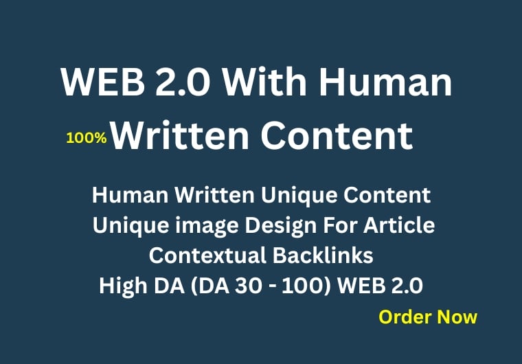 I Will Create High-Quality 5 Web 2.0 Backlinks each with 100% Unique Human-Written Content