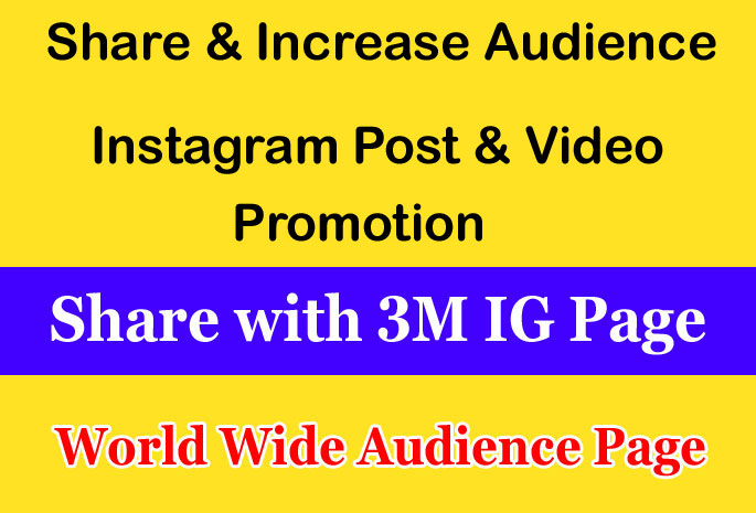 Instagram Post or Video Promotion Marketing on my 3M IG Page and Gain Audience