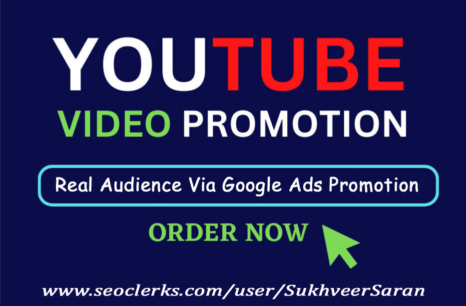 1000 YouTube Video audience via organic Google ads Promotion