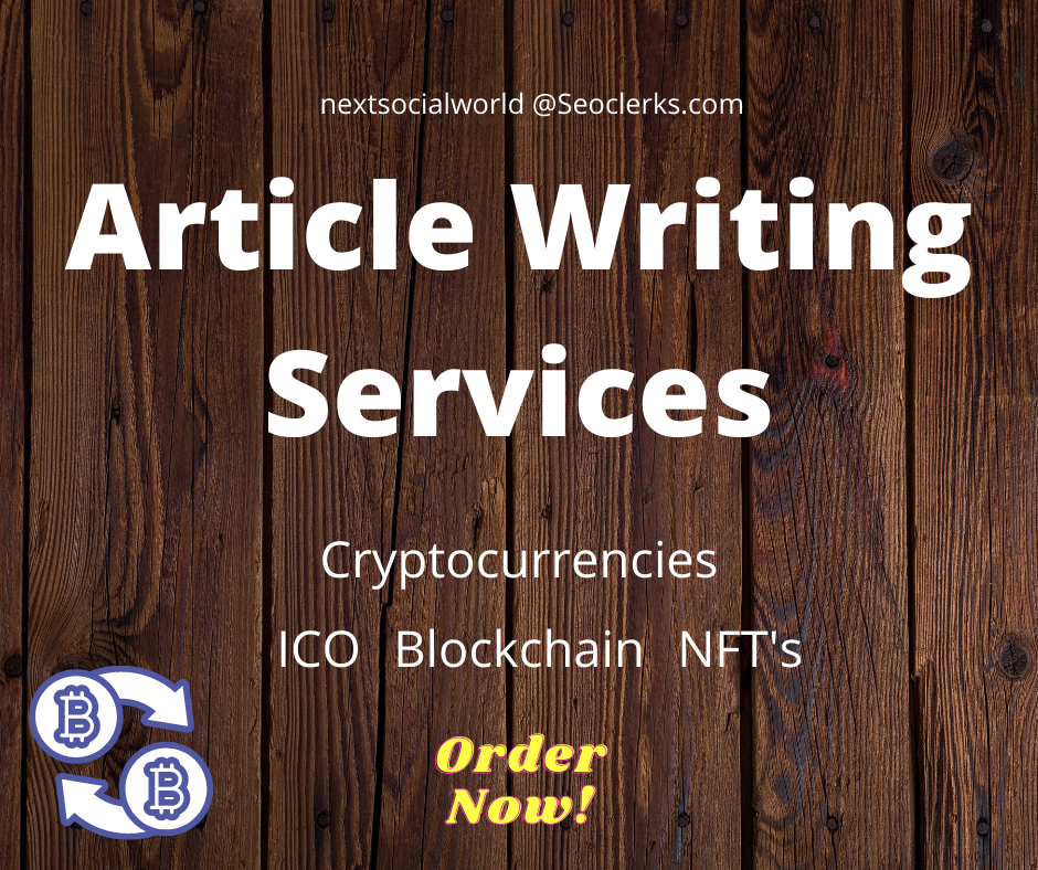 Content Writing of 500 words on topics related to NFT, Cryptocurrency, ICO, Blockchain and more