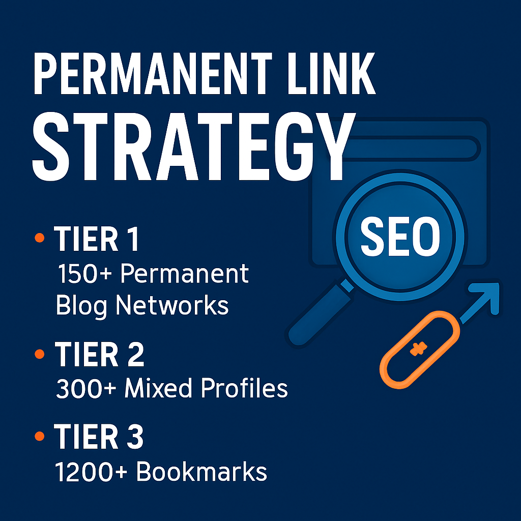 Permanent Link Strategy with PBN, Bookmarks Web 2.0, DA up to 60