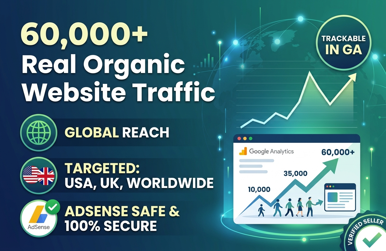 Drive 60,000+ Real Organic Targeted Website Traffic