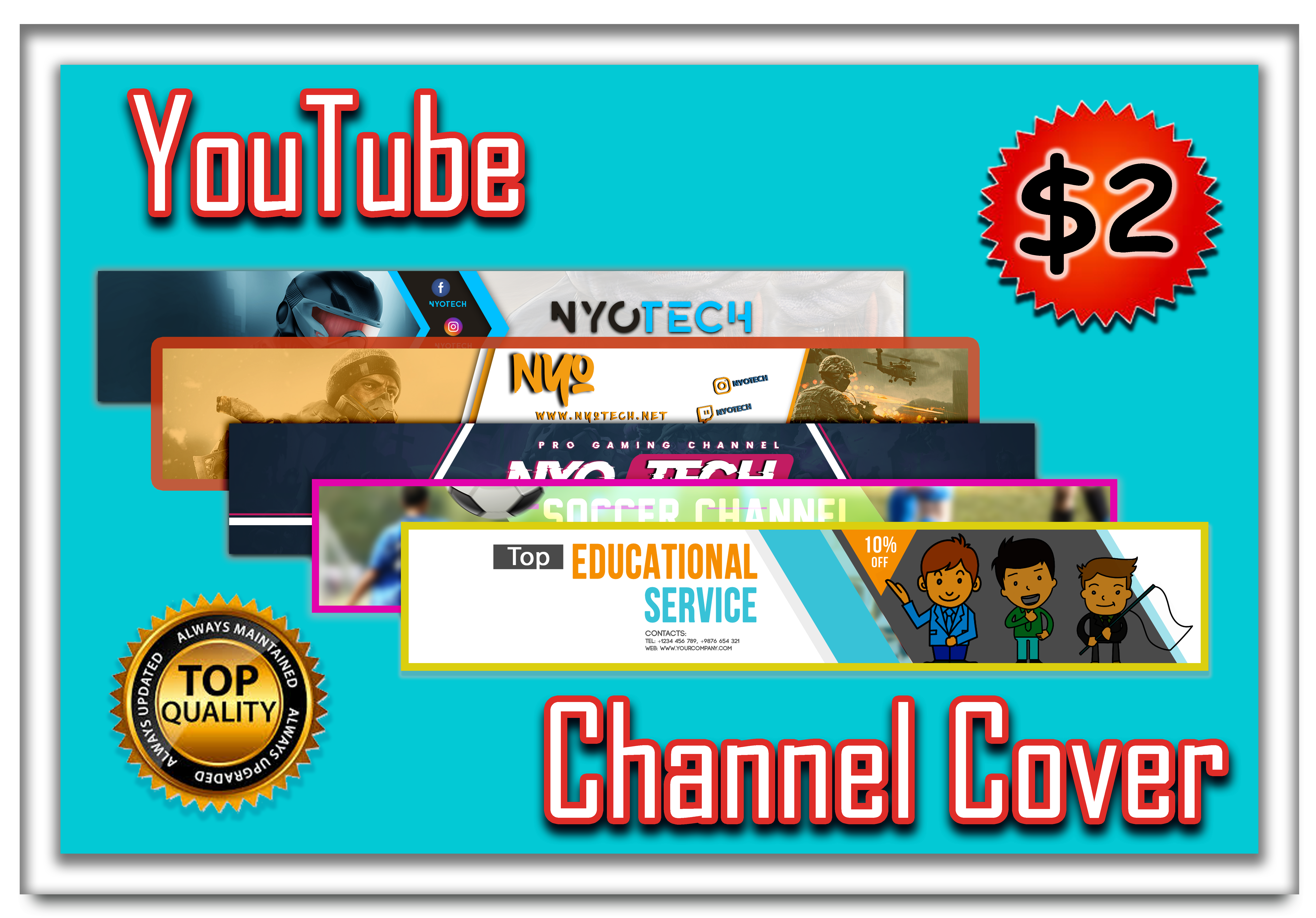 I Will Design A Professional Youtube Cover Or Banner For 2