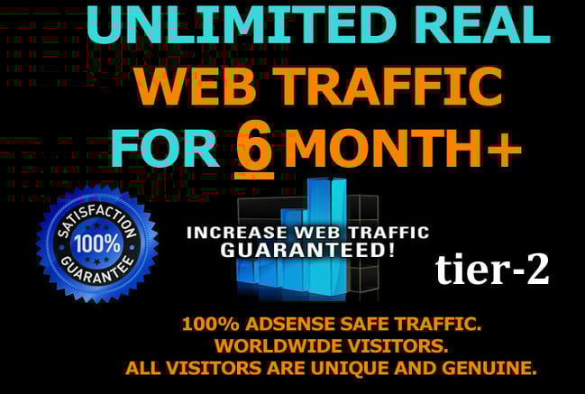 6 MONTH tier-2 Premium Unlimited Keyword Targeted Real Unique Visitors Traffic