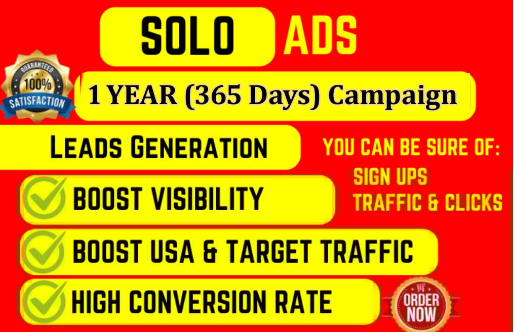 Premium 1 Year USA Viral Solo Ads Campaign - Drive Da...
