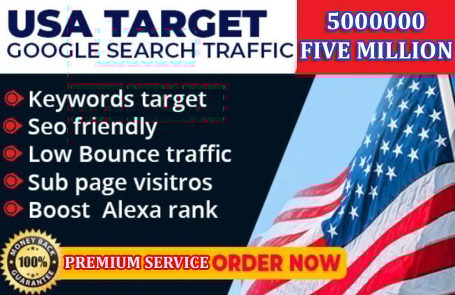 5 Million USA Real GEO Targeted Visitors Traffic - Premium Service!