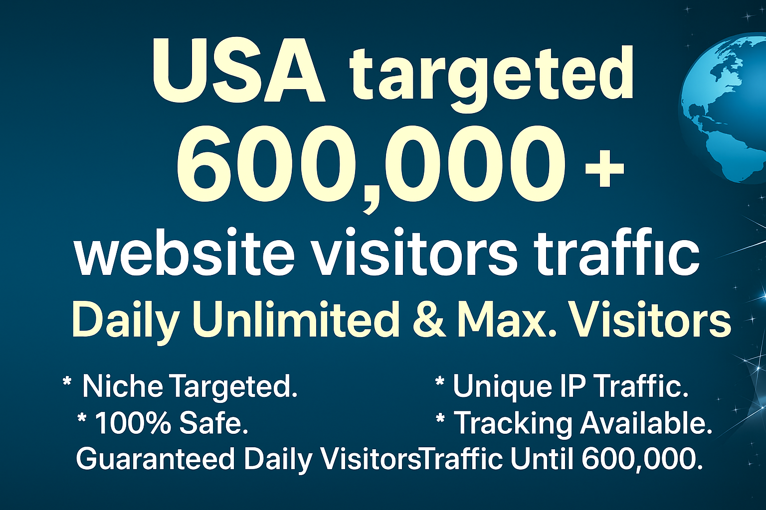 USA Targeted 600,000 (600K+)Real Organic and Unique Visitors Traffic to Website