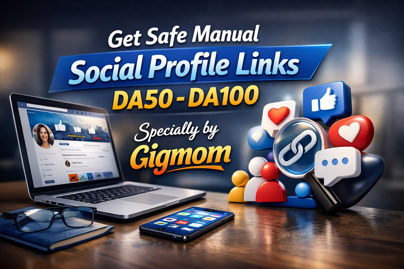 Get Safe Manual 100 Soocial Profile Links DA50 - DA10...