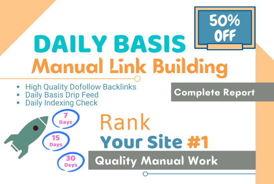 I will rank your website by daily basis high quality backlinks, link building service