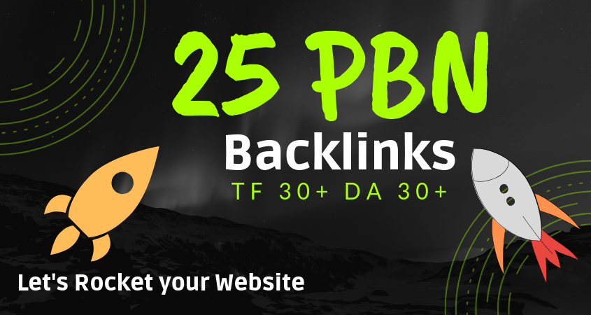 25 Manual Home Page TF CF DA PA 30+ PBN Backlinks
