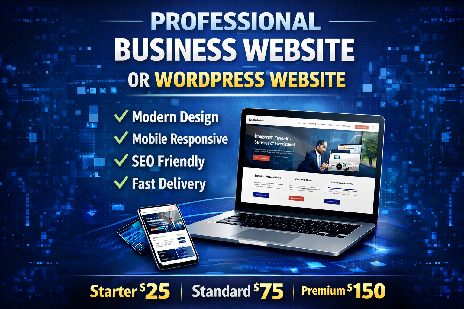 I Will Create a Professional Business Website or WordPress Website