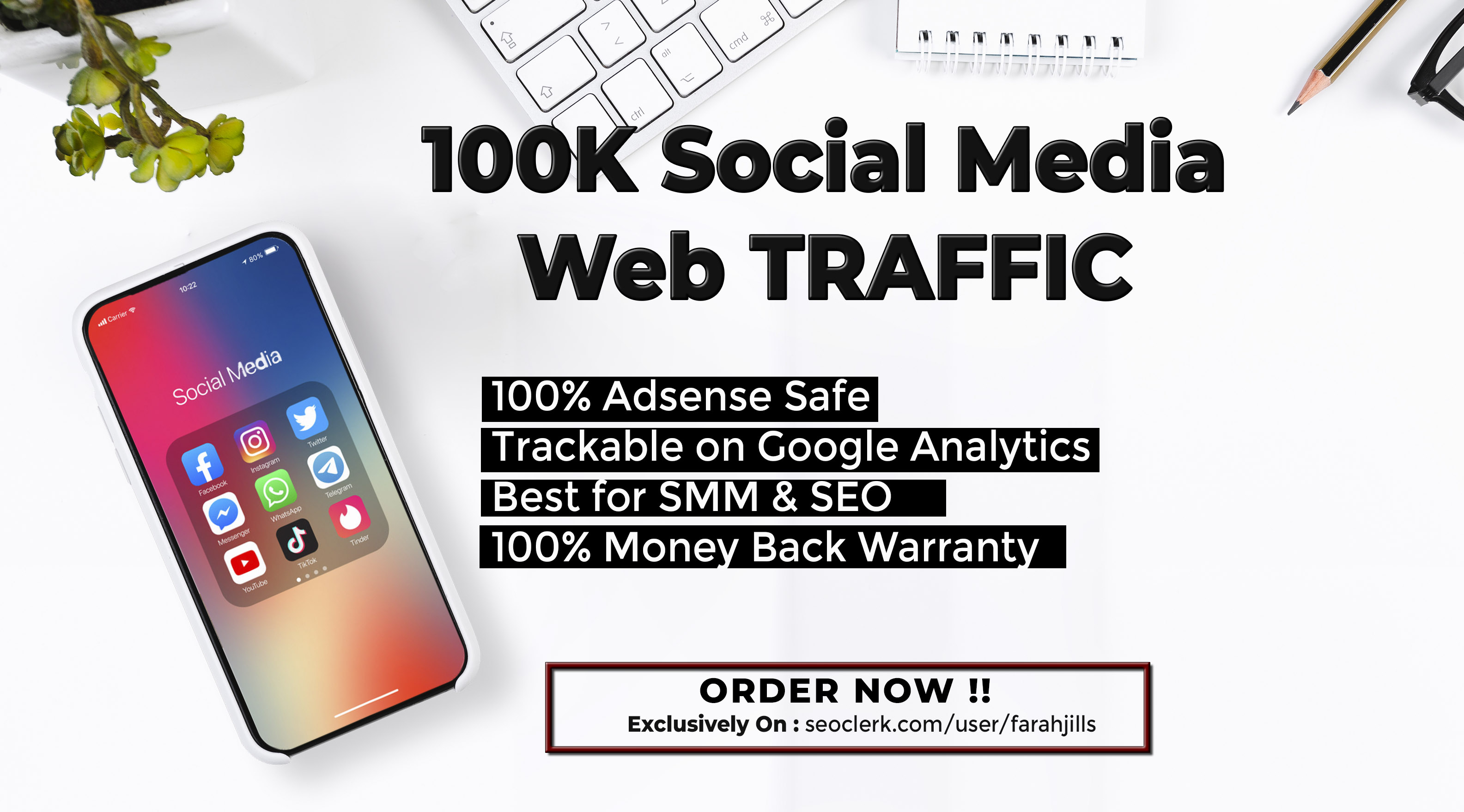 100,000+ Web TRAFFIC from Social Media Sites