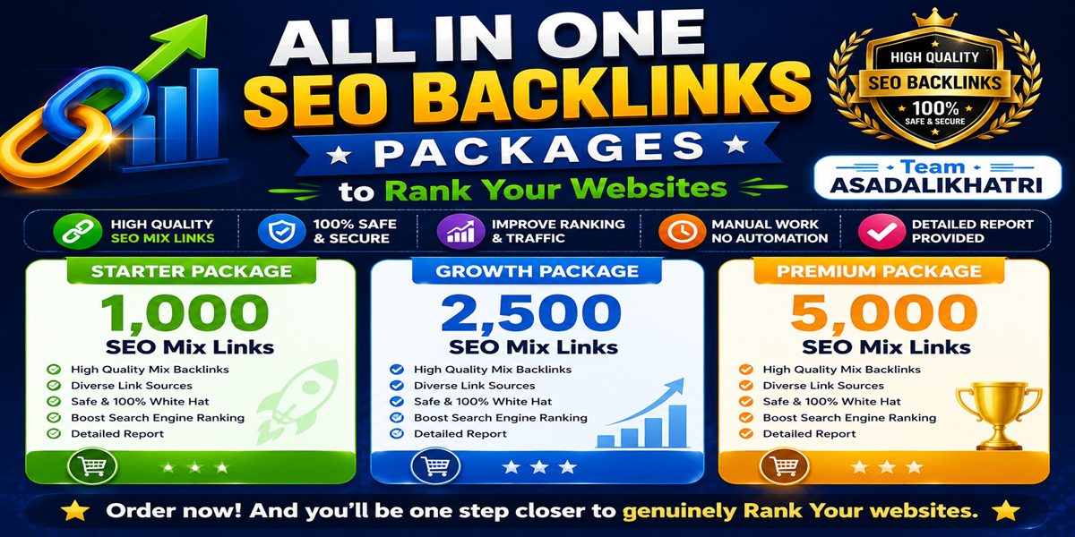ALL IN ONE SEO Backlinks Packages, Rank Your Websites