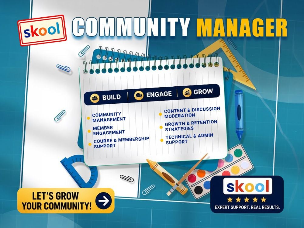 Skool Community Management | Posts, Course, Engagement & Growth 