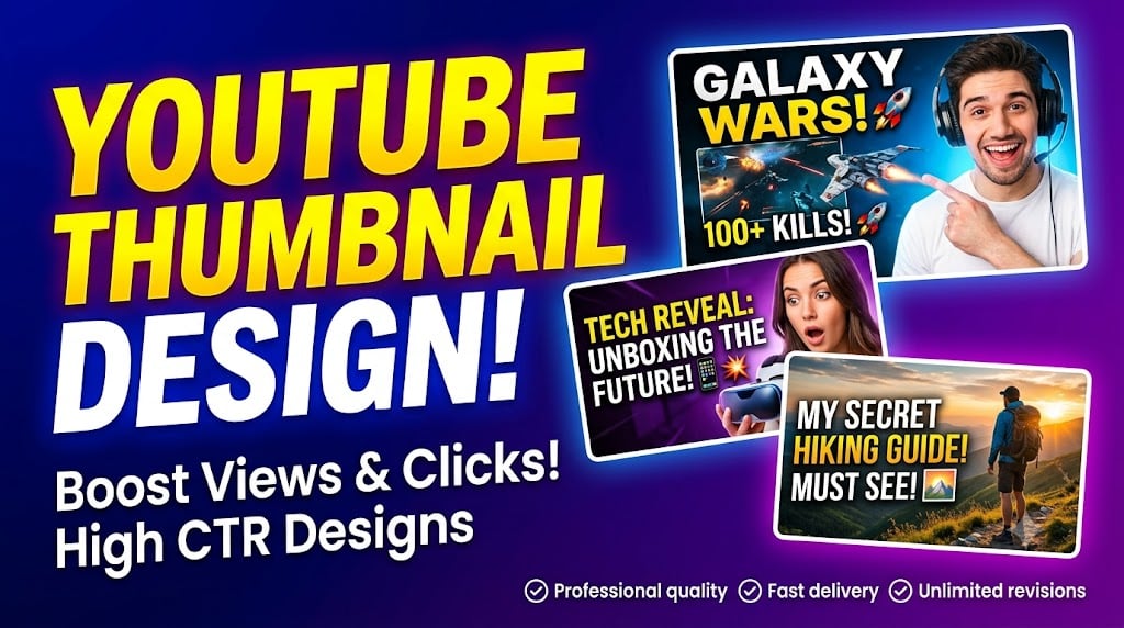 I Will Design Amazing YouTube Thumbnails That Attract Viewers