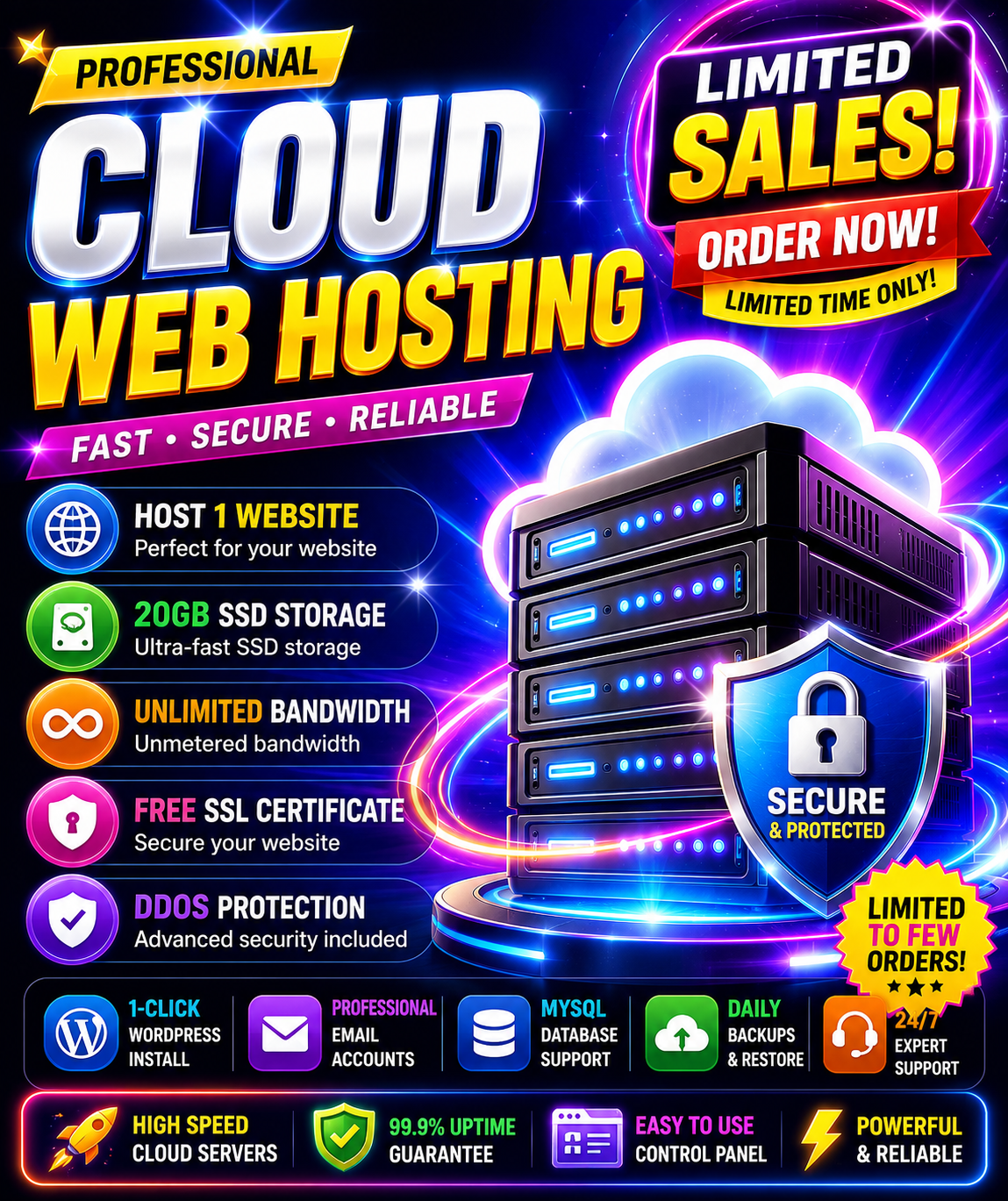 Cloud Web Hosting | 20GB SSD | Free SSL | DDoS Protection | 1 Website