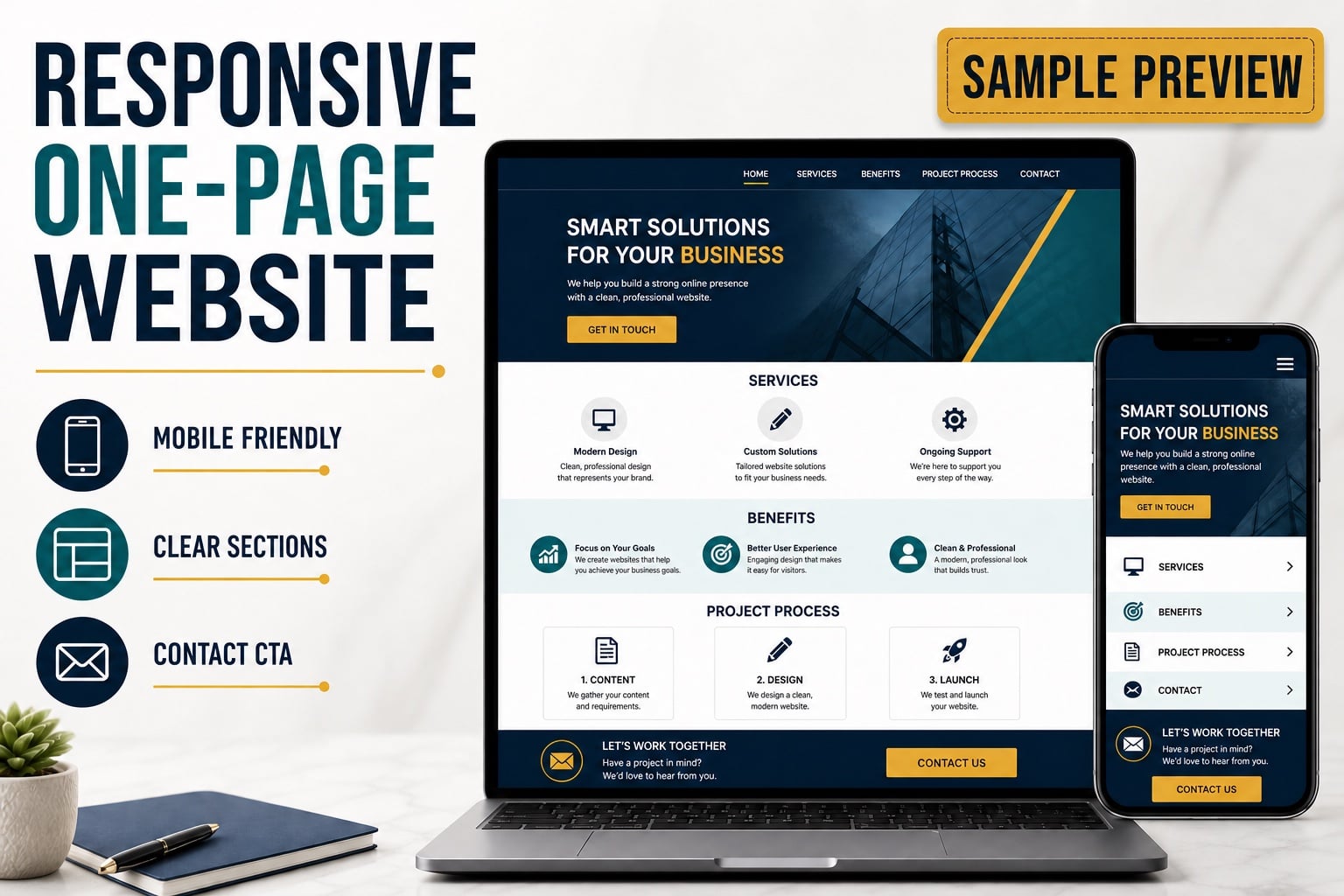 I will build a high-converting one page business website